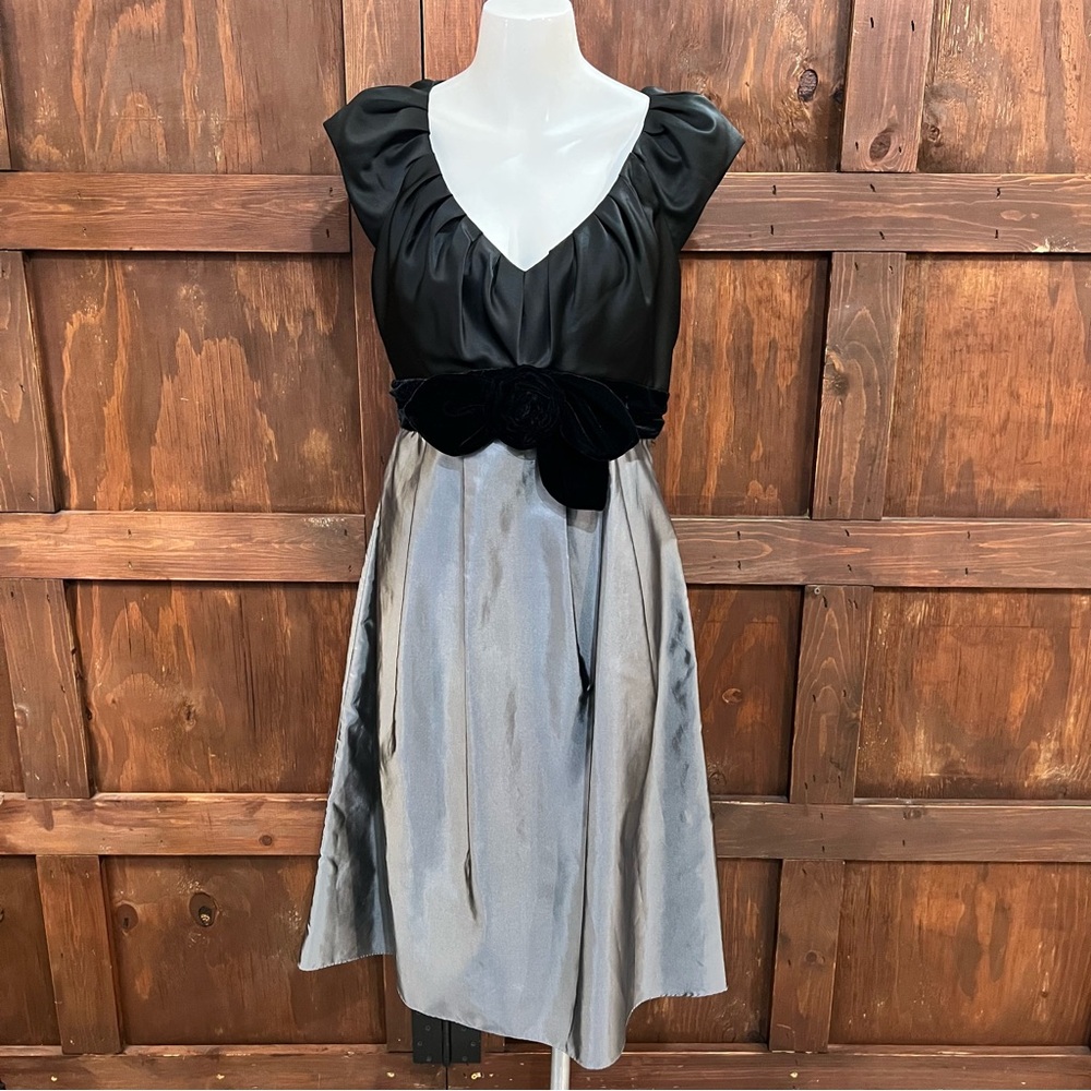 Spenser Jeremy Black and Gray Midi Dress